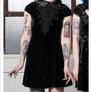 Killstar Mortina black velvet dress